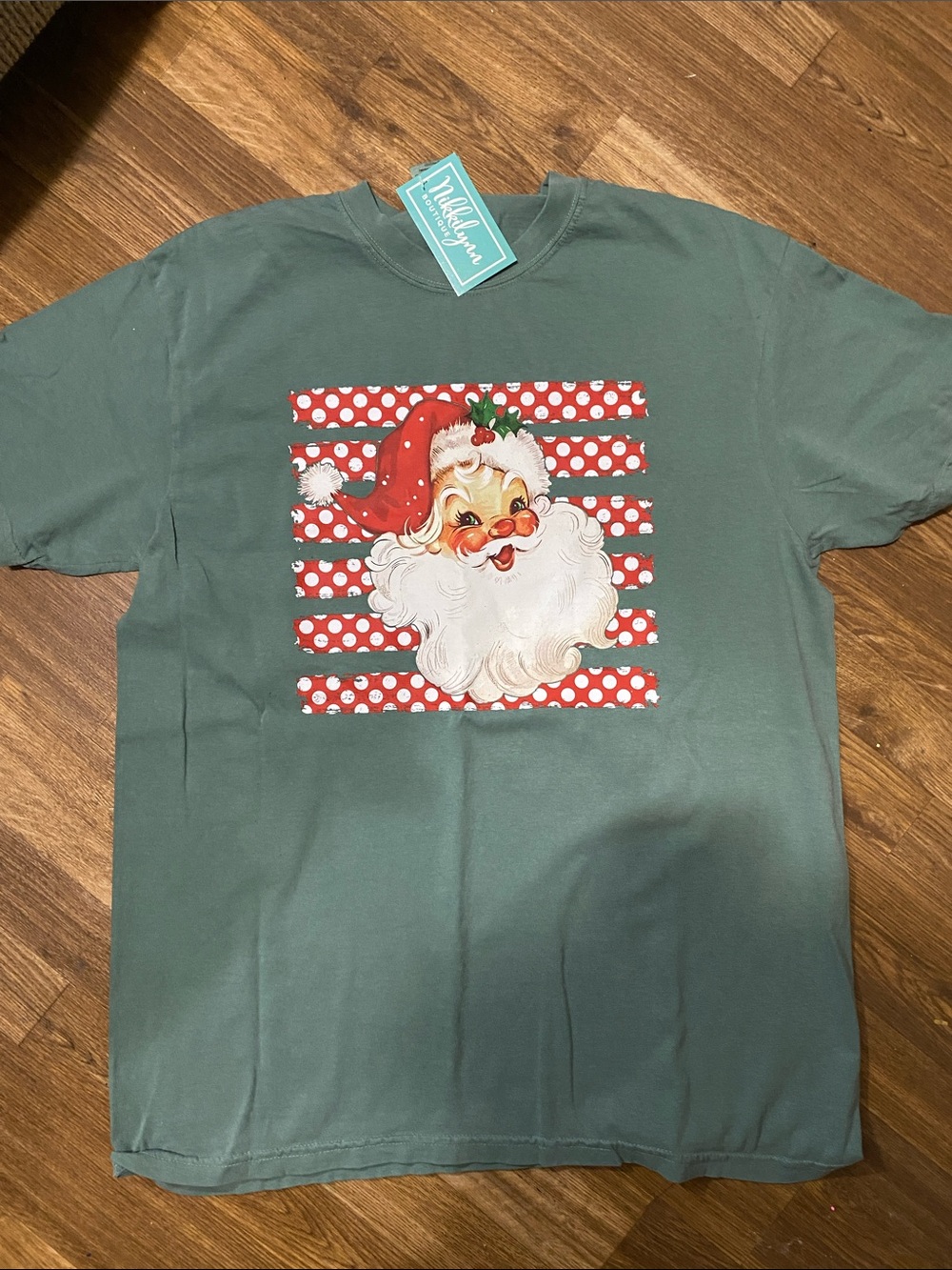 Green Santa Graphic Tee by